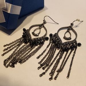 Gunmetal Gray Dangle Earrings